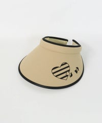 ハート刺繍サンバイザー（ベージュ）