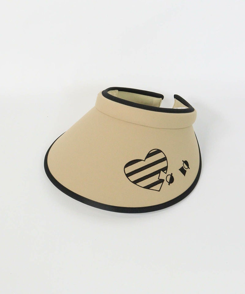 ハート刺繍サンバイザー（ベージュ）