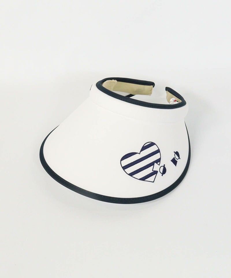 ハート刺繍サンバイザー（ホワイト）