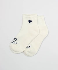 ハート刺繍ショートソックス（ホワイト）