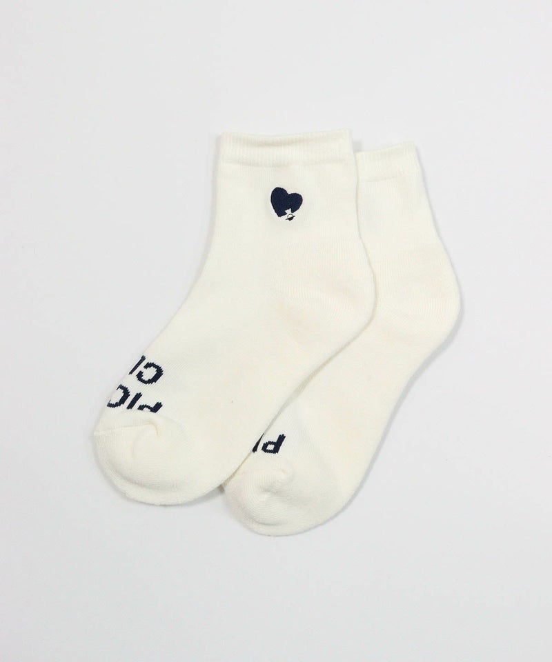 ハート刺繍ショートソックス（ホワイト）