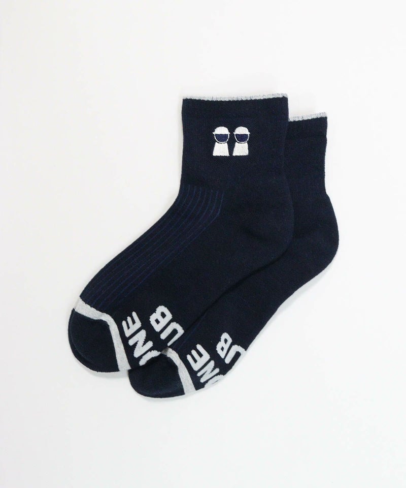ピコ刺繍ショートソックス（ネイビー）
