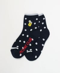 ドリンク刺繍ドットソックス（ネイビー）