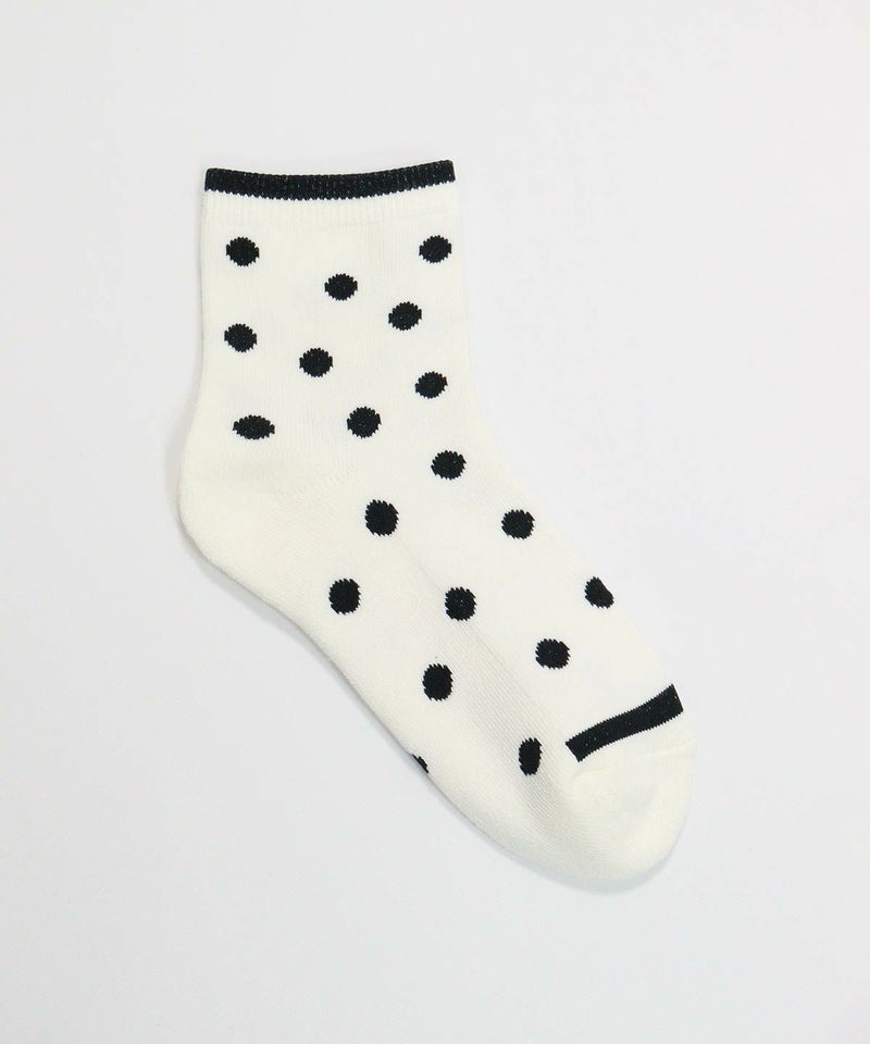 ドリンク刺繍ドットソックス（ホワイト）