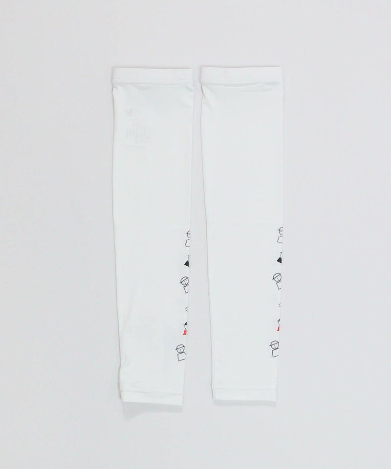 ピコ柄UV冷感アームカバー後（ホワイト）