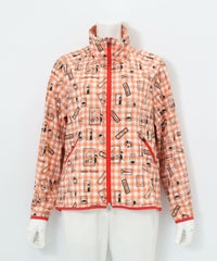 ギンガム総柄撥水ブルゾン（オレンジ）
