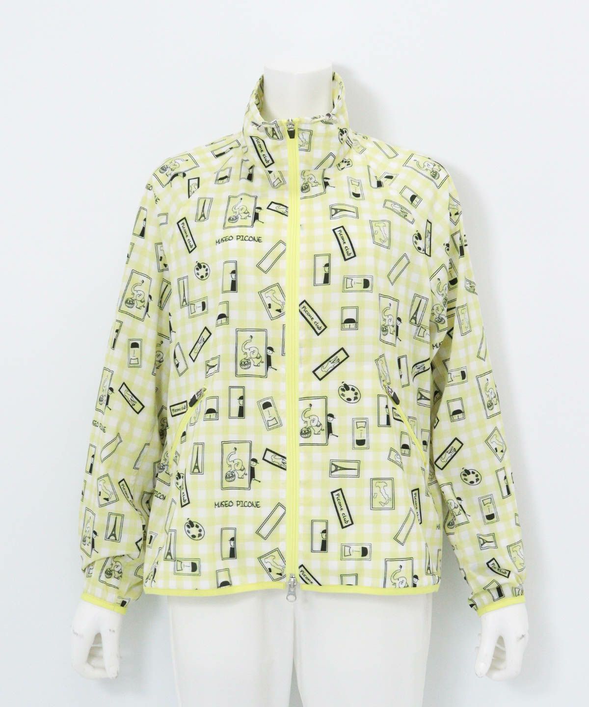 ギンガム総柄撥水ブルゾン（イエロー）