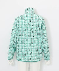 ギンガム総柄撥水ブルゾン後（グリーン）