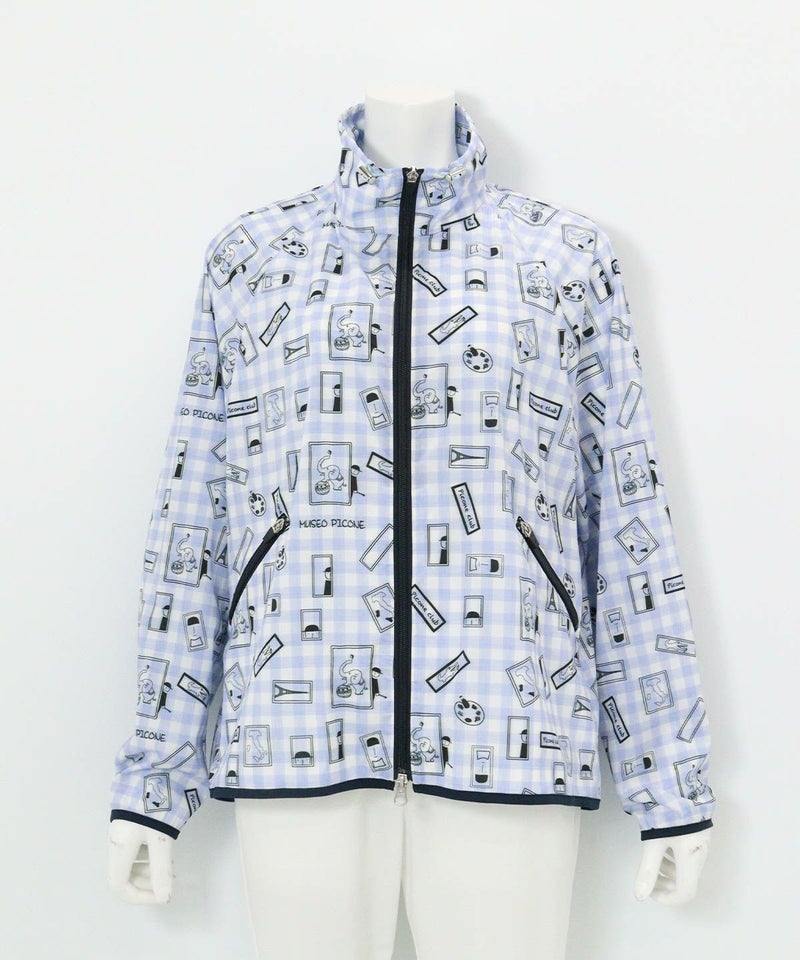 ギンガム総柄撥水ブルゾン（ライトブルー）
