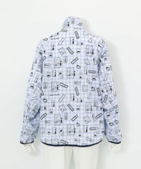 ギンガム総柄撥水ブルゾン後（ライトブルー）