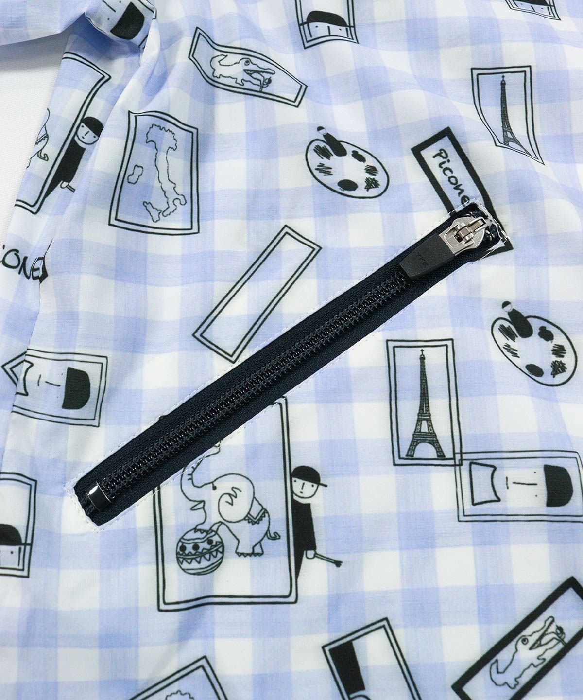 ファスナーポケット部分（ライトブルー）