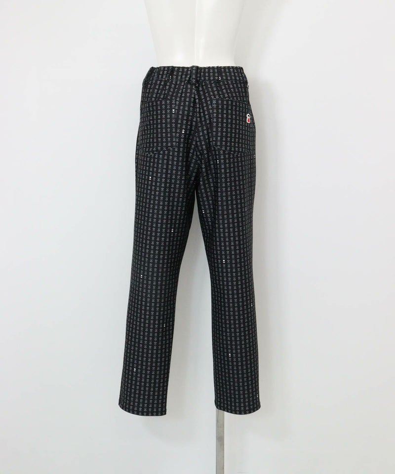 総柄プリントUV冷感パンツ後（ブラック）