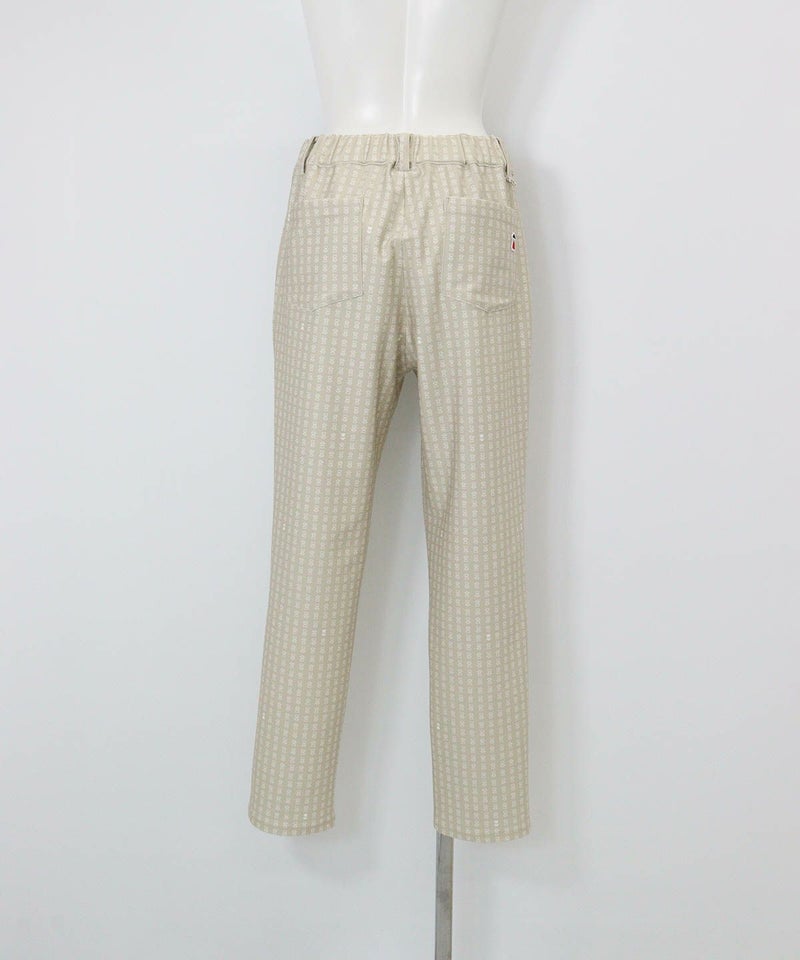 総柄プリントUV冷感パンツ後（ベージュ）