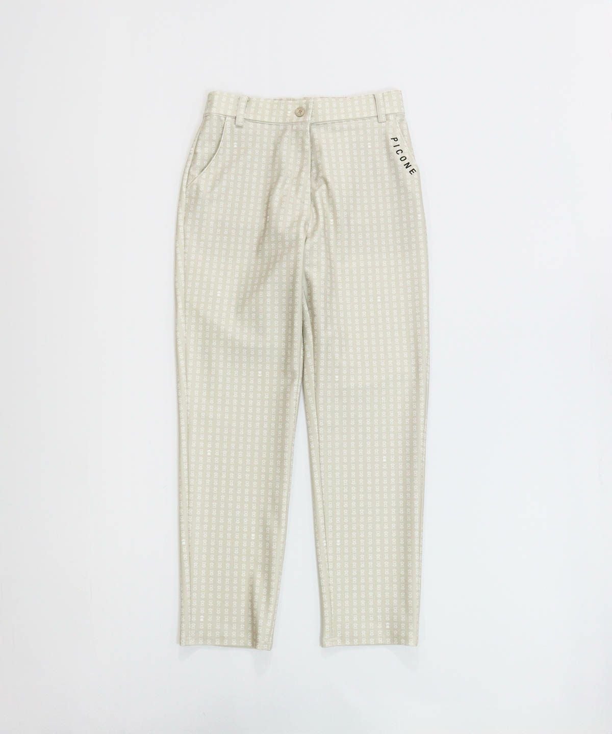 総柄プリントUV冷感パンツ（ベージュ）