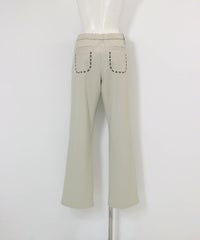  UV冷感ストレートパンツ後（ベージュ）