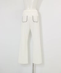  UV冷感ストレートパンツ後（ホワイト）