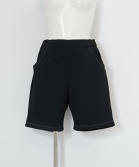 ワッフル地UVハーフパンツ（ブラック）