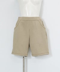 ワッフル地UVハーフパンツ（ベージュ）