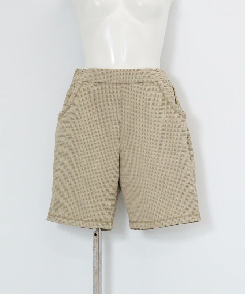 ワッフル地UVハーフパンツ（ベージュ）