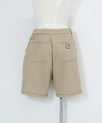 ワッフル地UVハーフパンツ後（ベージュ）