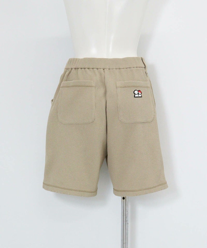 ワッフル地UVハーフパンツ後（ベージュ）