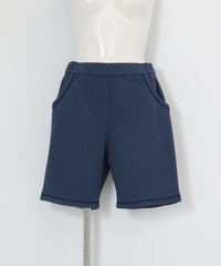 ワッフル地UVハーフパンツ（ネイビー）