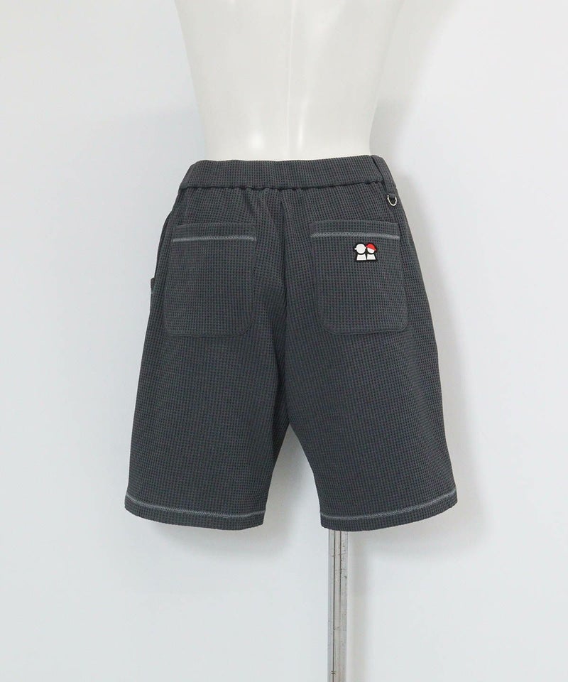 ワッフル地UVハーフパンツ後（グレー）