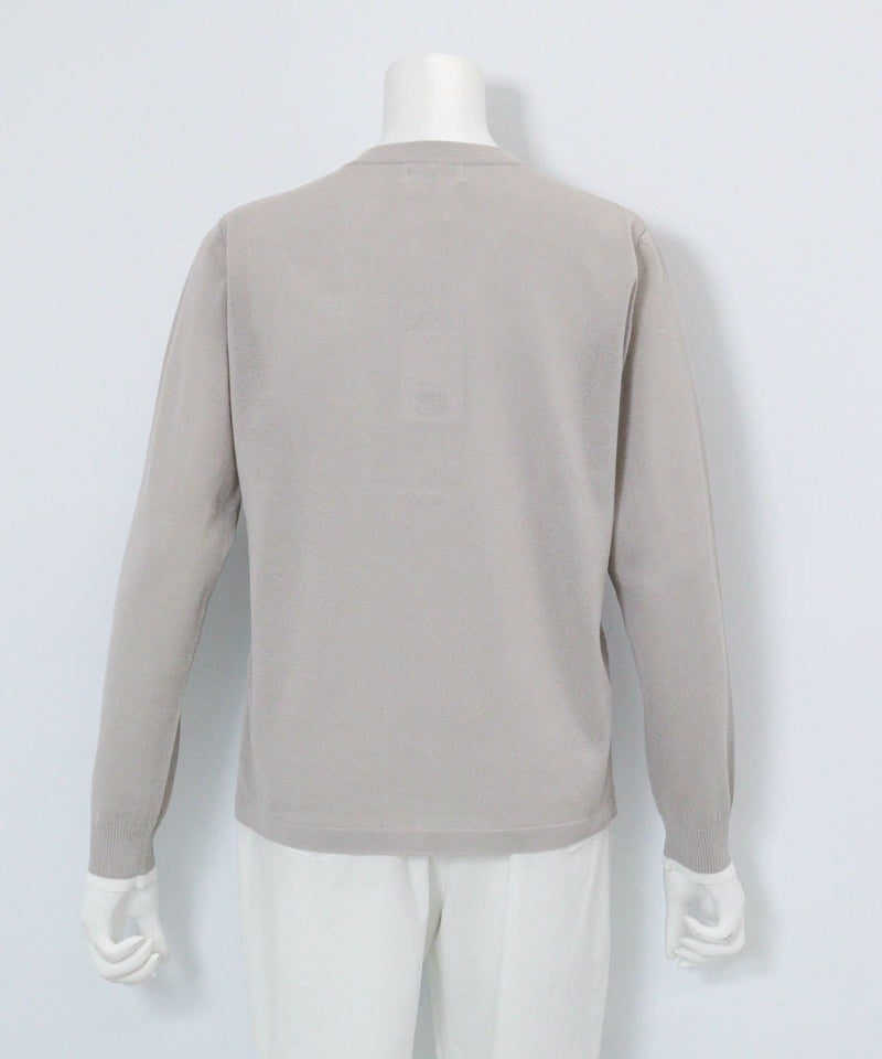 コットン混刺繍ニットカーディガン後（ライトグレー）