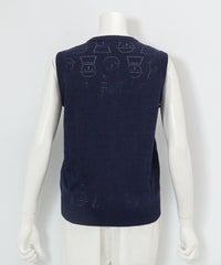ドットピコVネックベスト後（ネイビー）