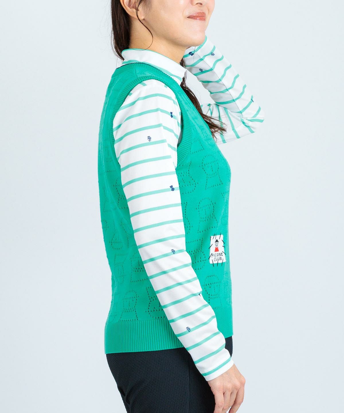 ドットピコVネックベスト|ピッコーネクラブ - ゴルフウェアや婦人服通販