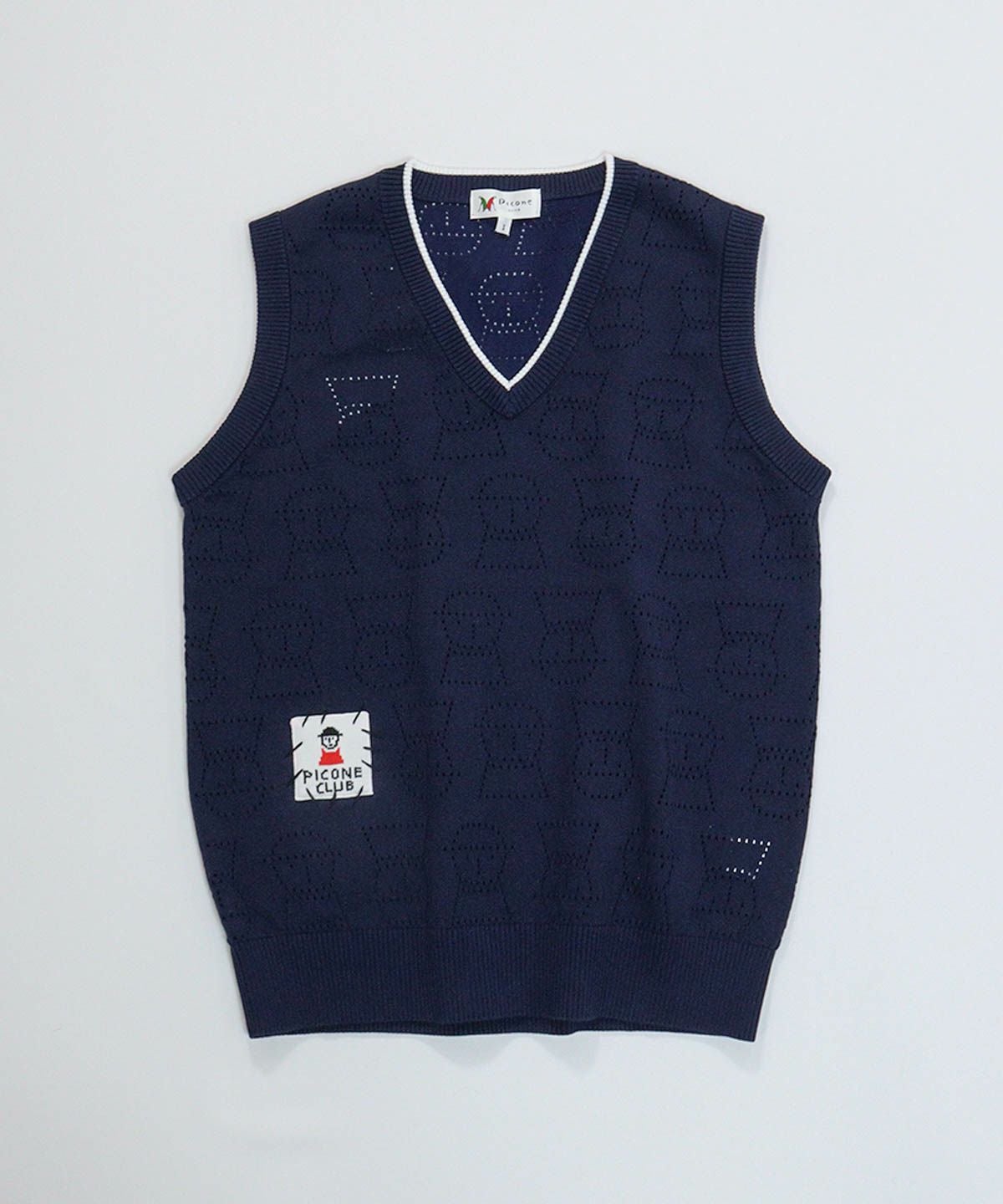 ドットピコVネックベスト（ネイビー）