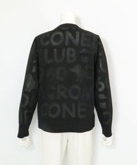 シアー柄カーディガン後（ブラック）