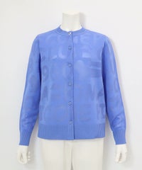 シアー柄カーディガン（ブルー）