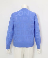 シアー柄カーディガン後（ブルー）