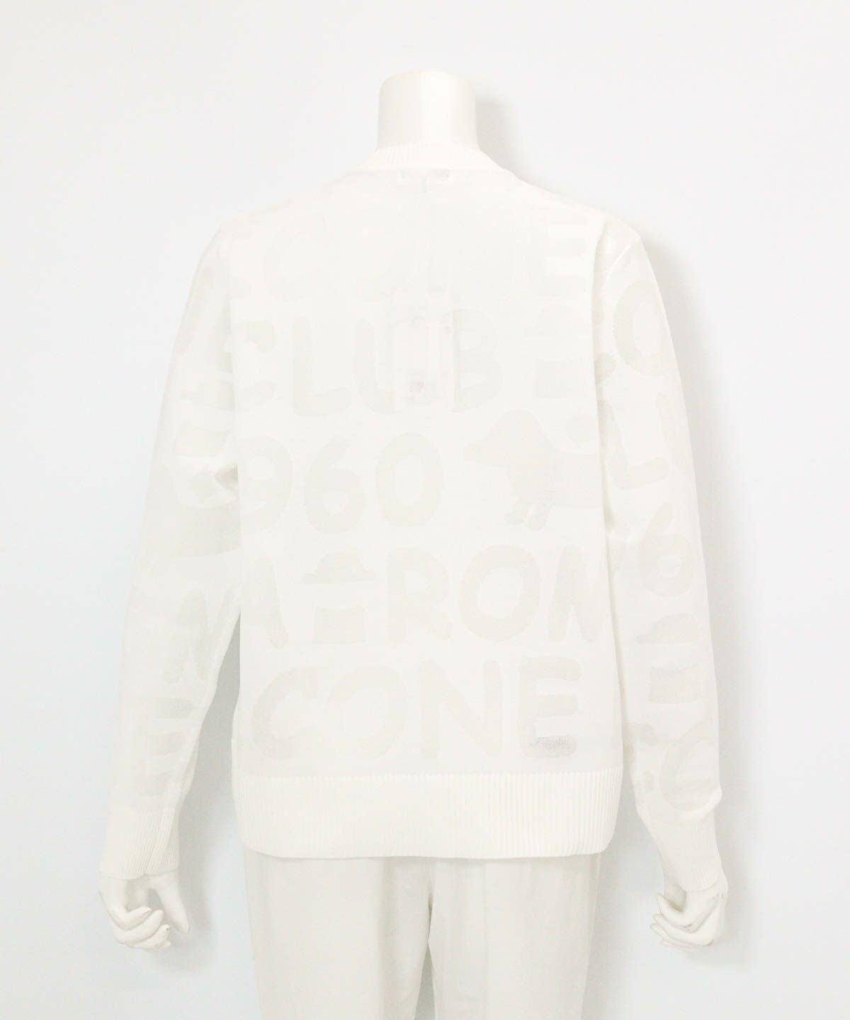 シアー柄カーディガン後（ホワイト）