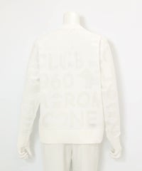 シアー柄カーディガン後（ホワイト）