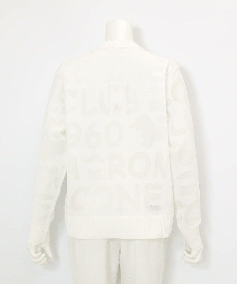 シアー柄カーディガン後（ホワイト）