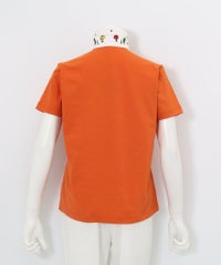 襟裏プリントUV速乾半袖ポロシャツ後（オレンジ）