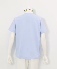 襟裏プリントUV速乾半袖ポロシャツ後（ライトブルー）