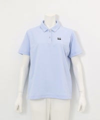 襟裏プリントUV速乾半袖ポロシャツ（ライトブルー）