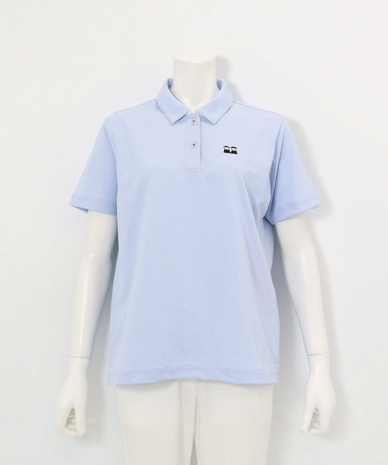 襟裏プリントUV速乾半袖ポロシャツ（ライトブルー）