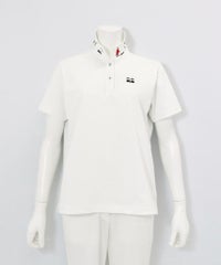 襟裏プリントUV速乾半袖ポロシャツ（ホワイト）