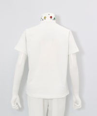 襟裏プリントUV速乾半袖ポロシャツ後（ホワイト）