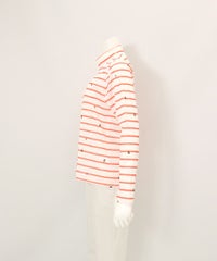  UV速乾ボーダーカノコプルオーバー横（オレンジ）