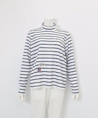  UV速乾ボーダーカノコプルオーバー（ネイビー）