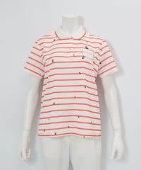 UV速乾ボーダーカノコポロシャツ（オレンジ）