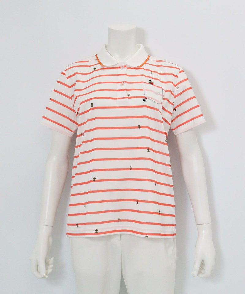 UV速乾ボーダーカノコポロシャツ（オレンジ）