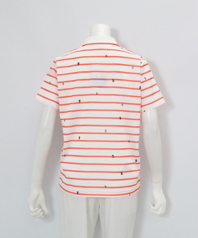 UV速乾ボーダーカノコポロシャツ後（オレンジ）