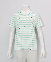UV速乾ボーダーカノコポロシャツ（グリーン）