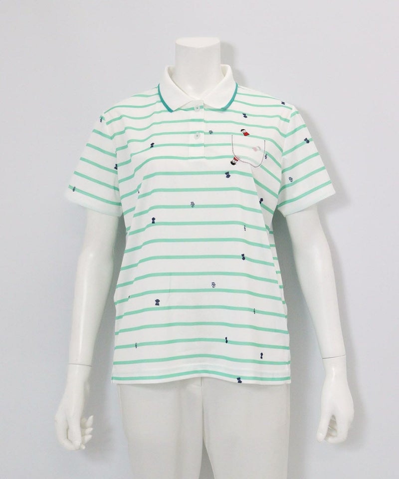UV速乾ボーダーカノコポロシャツ（グリーン）